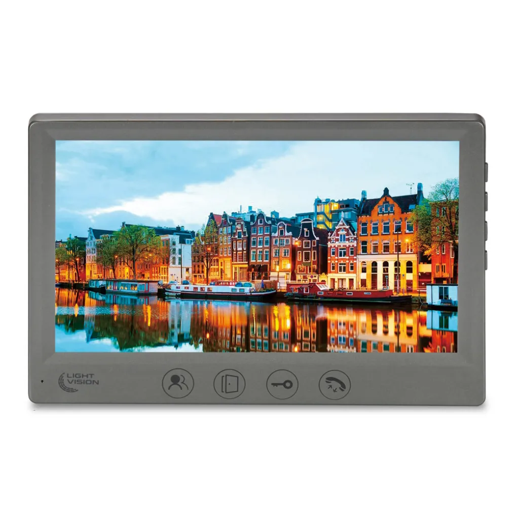 Комплект відеодомофона Light Vision: домофон 7" Amsterdam FHD Grey та відеопанель RIO FHD(RF) White- Фото 2